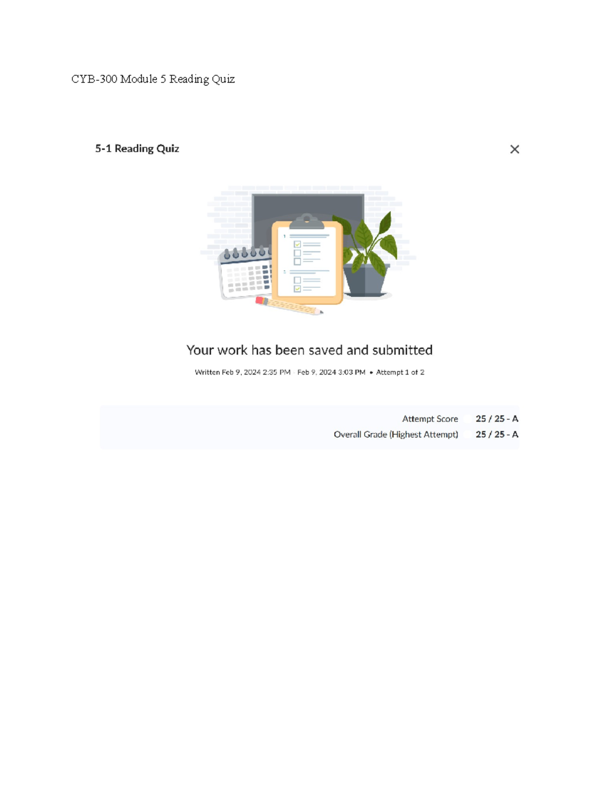CYB-300 Module 5 Quiz on Assigned Readings - Studocu