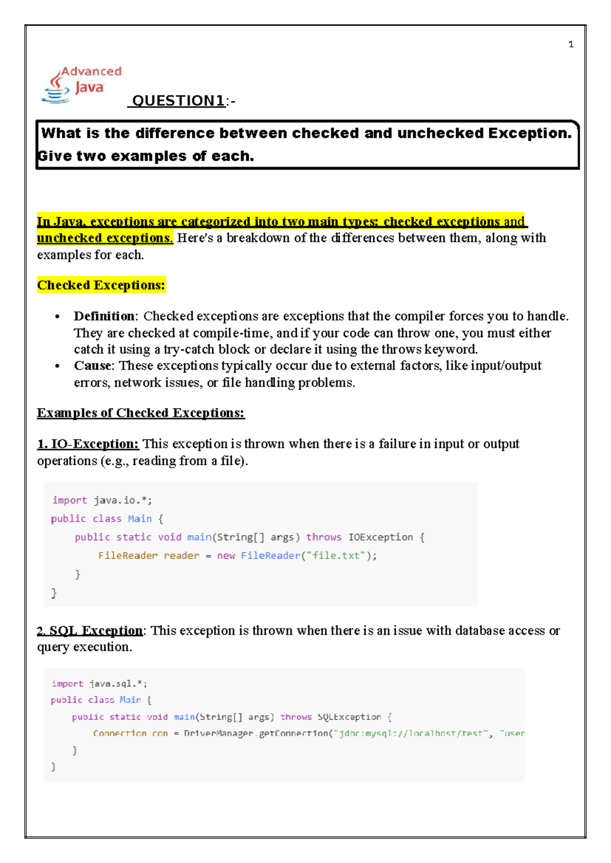Java Exceptions and Multithreading Concepts: A Comprehensive Guide ...