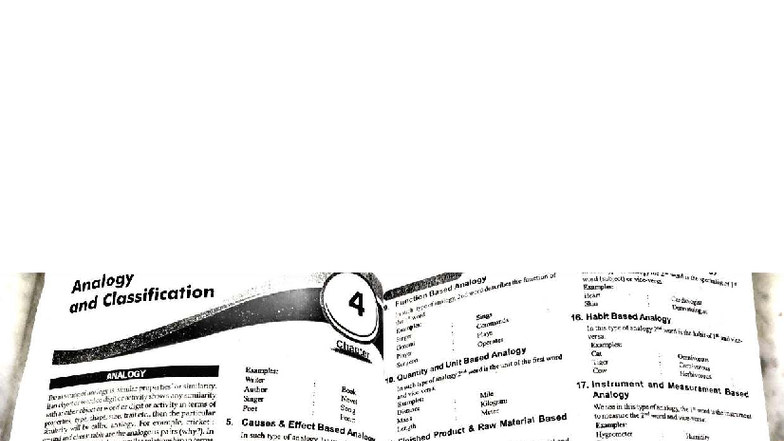 Analogy Classification - Practice Notes for Exam Preparation - Studocu