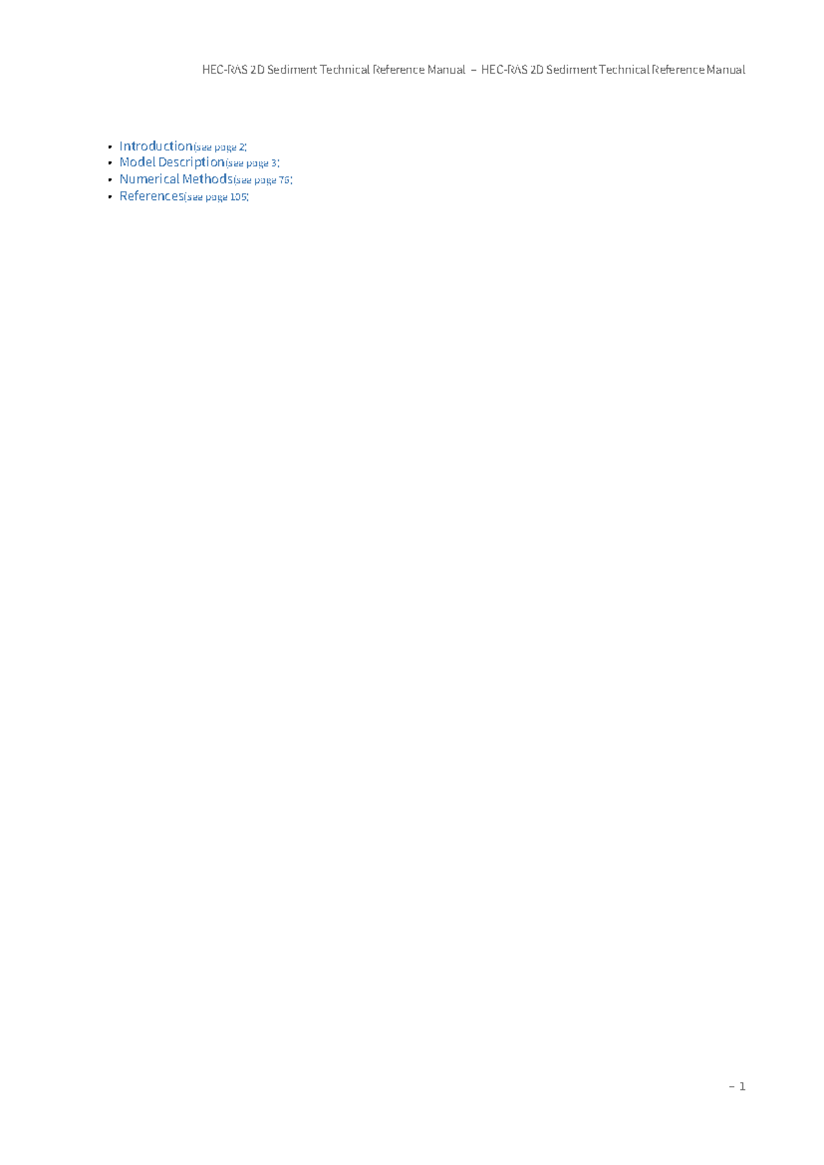 HEC-RAS 2D Sediment Transport Technical Reference Manual - v6.0 - Studocu