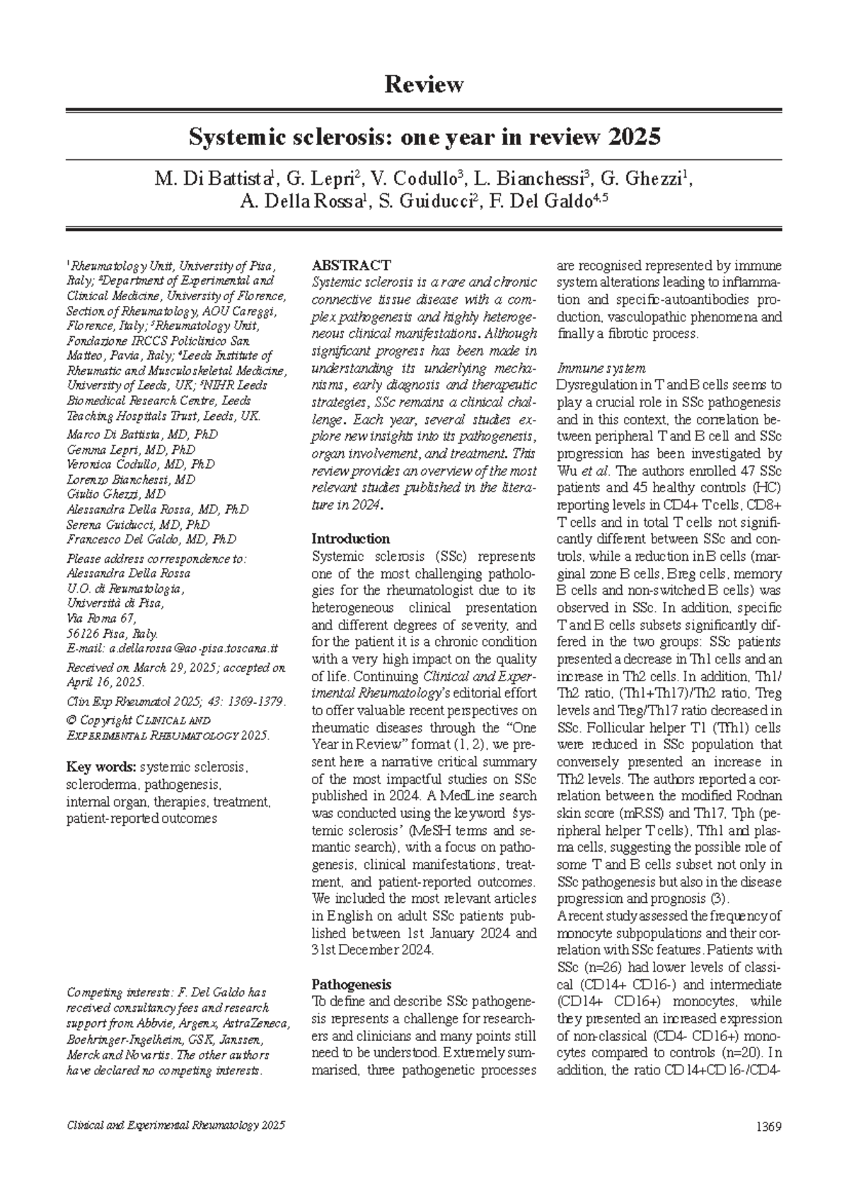 Systemic Sclerosis: Key Insights from 2024 Research - Clin Exp ...