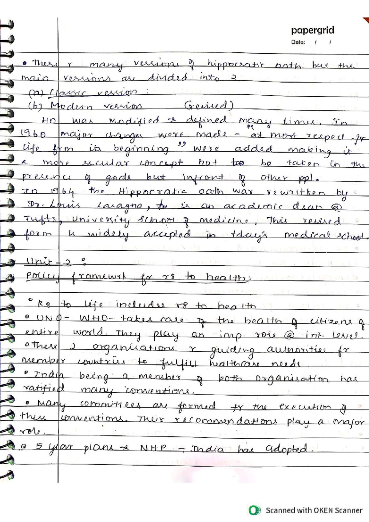 Unit 2 & 3: Health Law Notes (LLM) - Key Policies & Reforms - Studocu