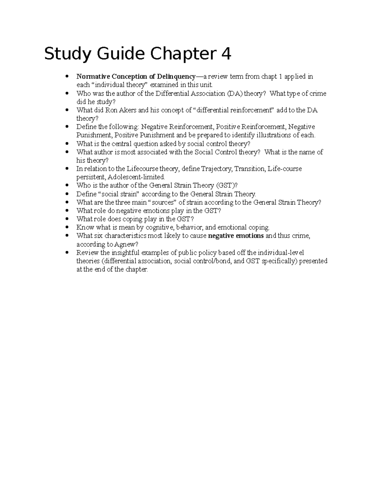 Chapter 4 Guide - Study Guide Chapter 4 Normative Conception of ...