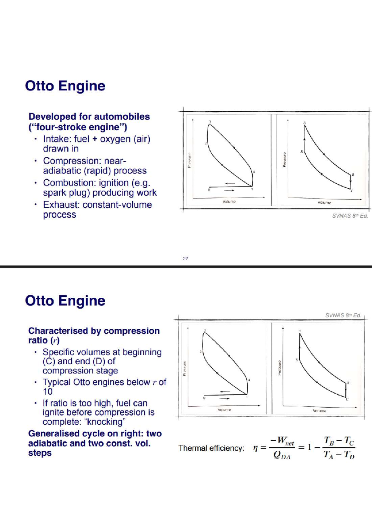 Otto Engine Overview: Key Concepts & Thermal Efficiency (SVNAS 8th Ed ...