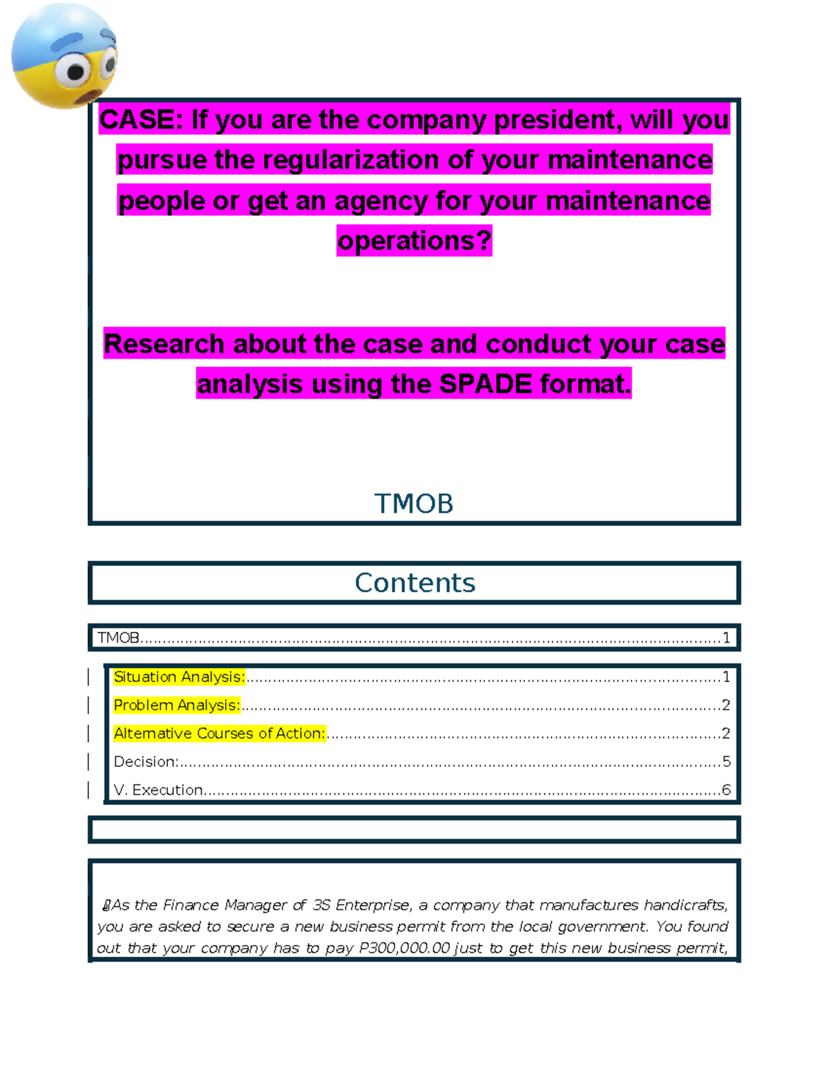 Business Ethics Case Study Analysis - TMOB - Studocu