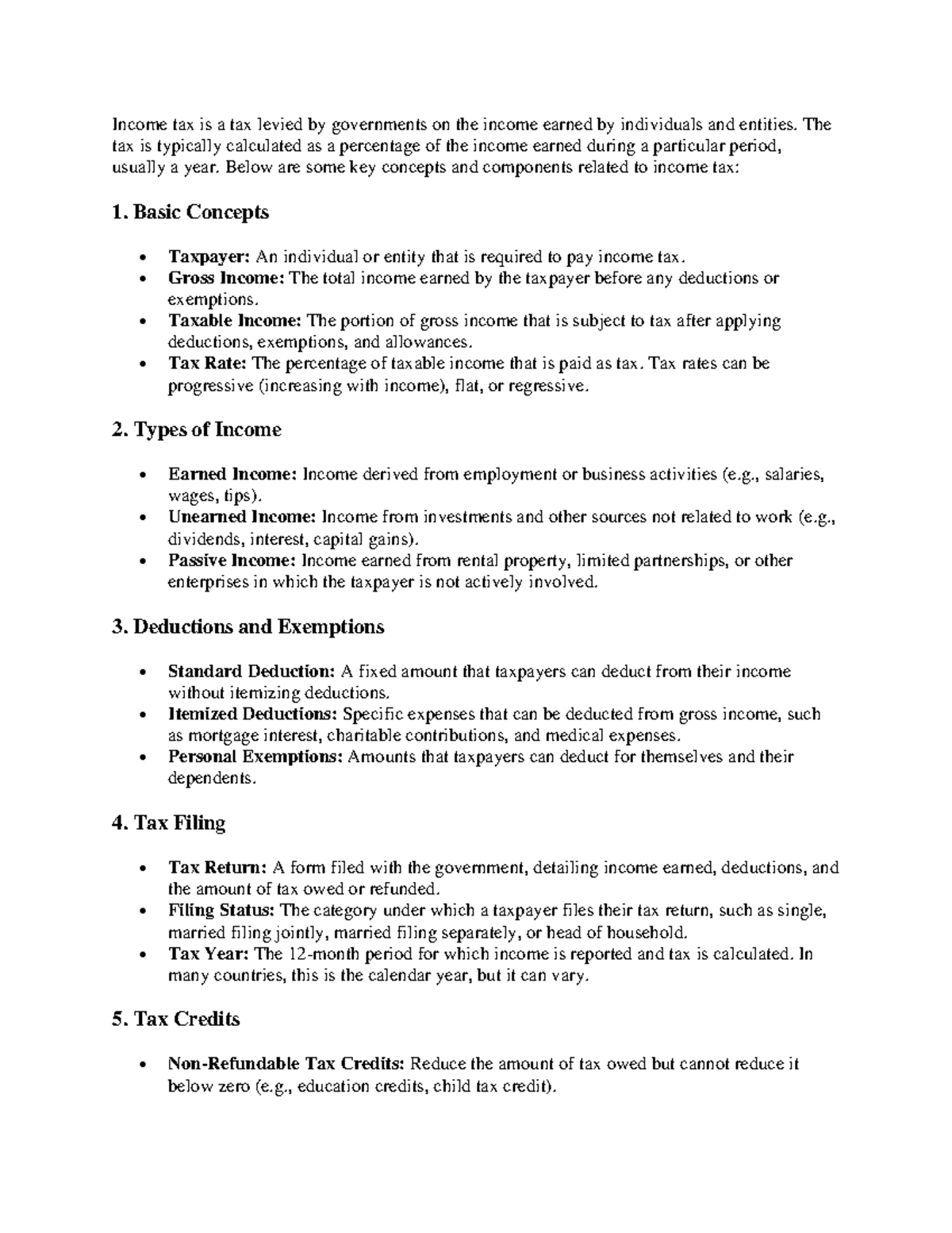 Income Tax Concepts Overview for Beginners: Key Definitions and Details ...