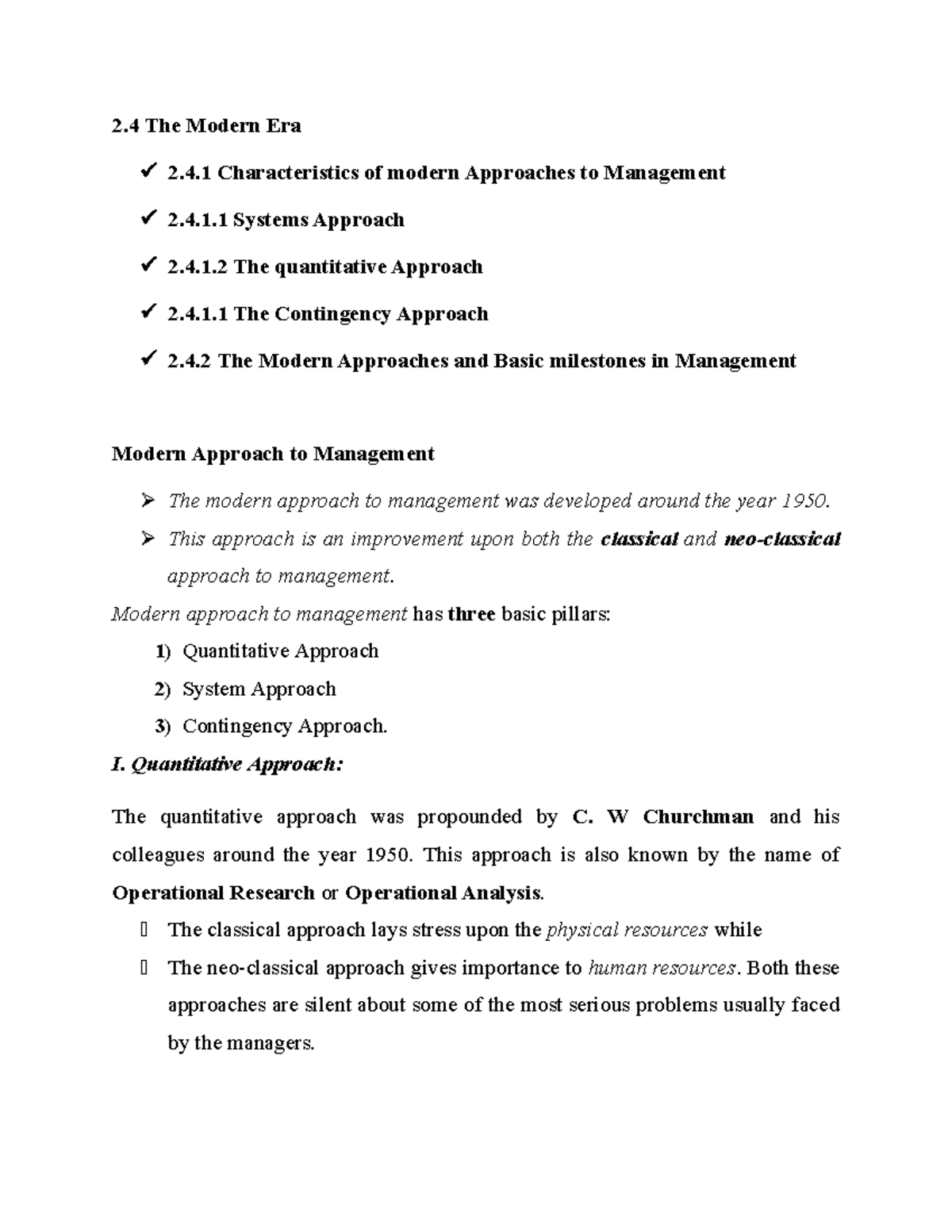 Modern Approaches to Management: Systems, Quantitative, & Contingency ...