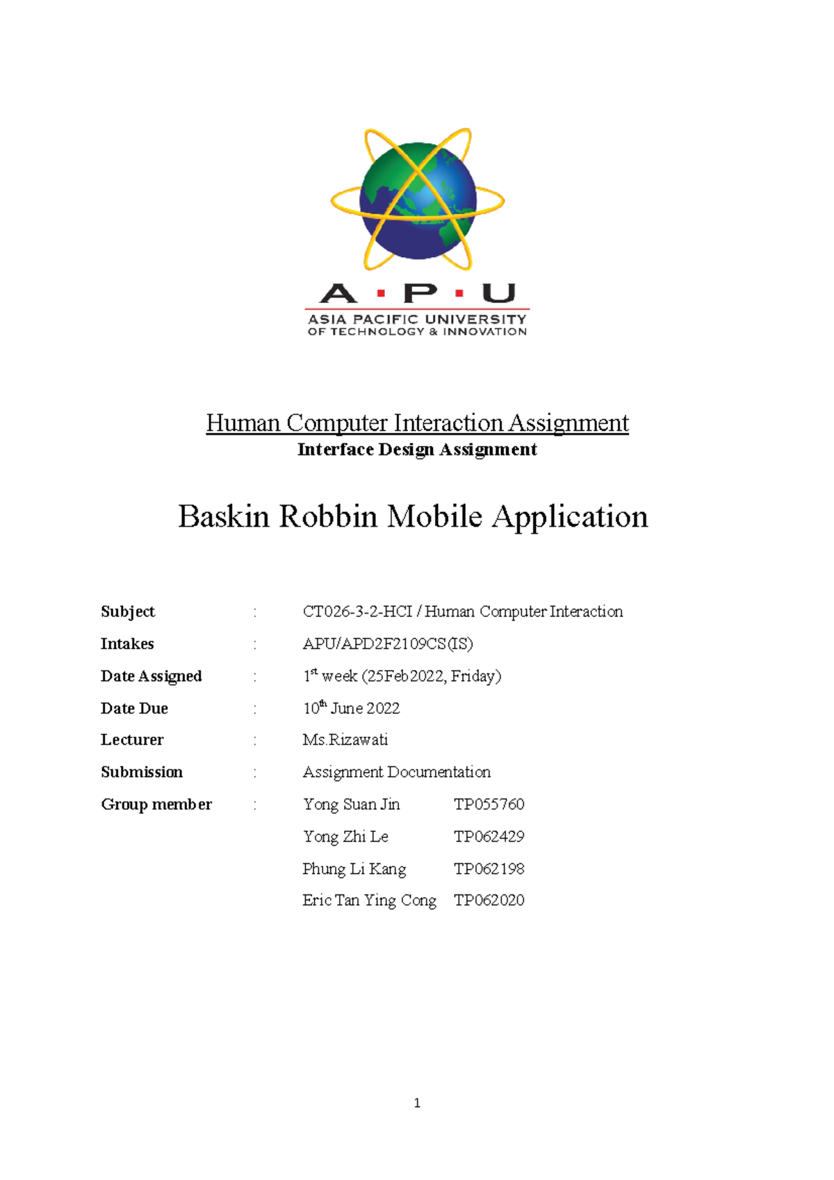 CT026-3-2-HCI Human Computer Interaction Interface Design Assignment - Document Preview