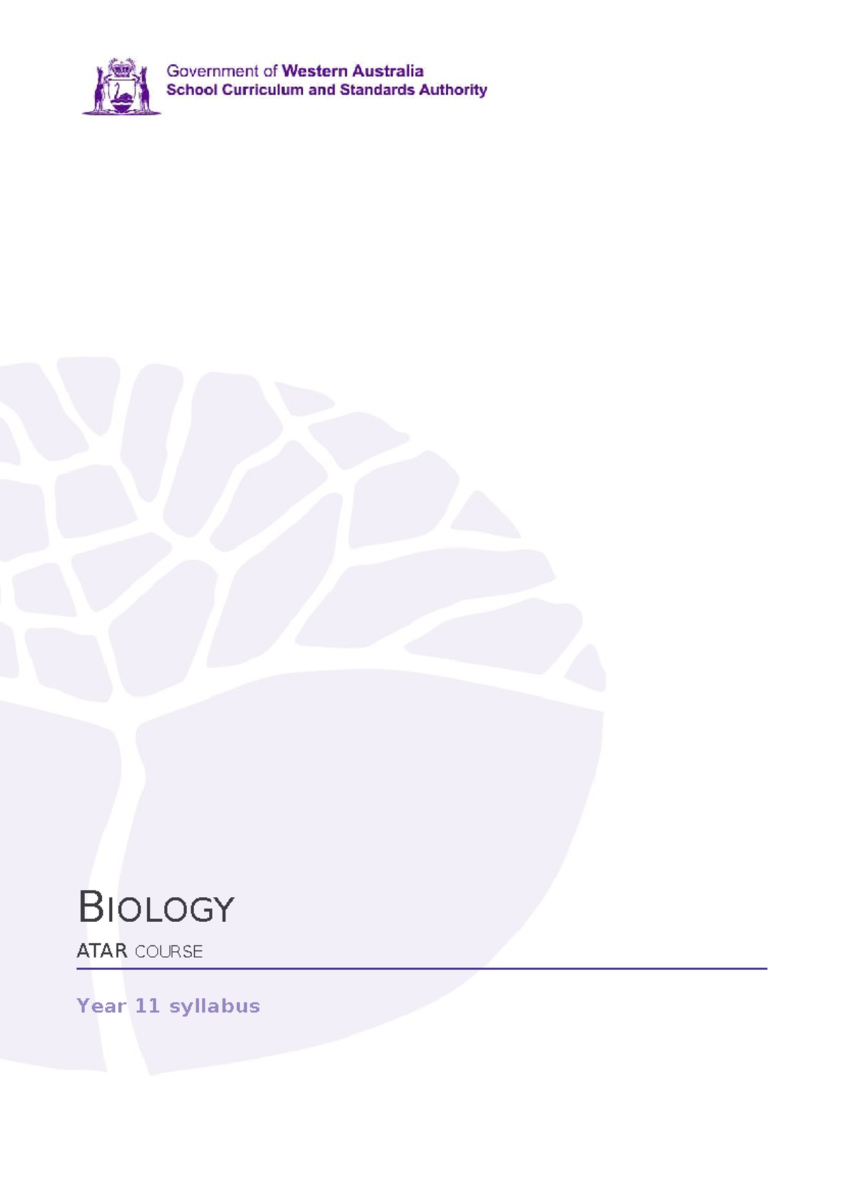 Biology ATAR Year 11 Syllabus Overview for 2024 - Studocu