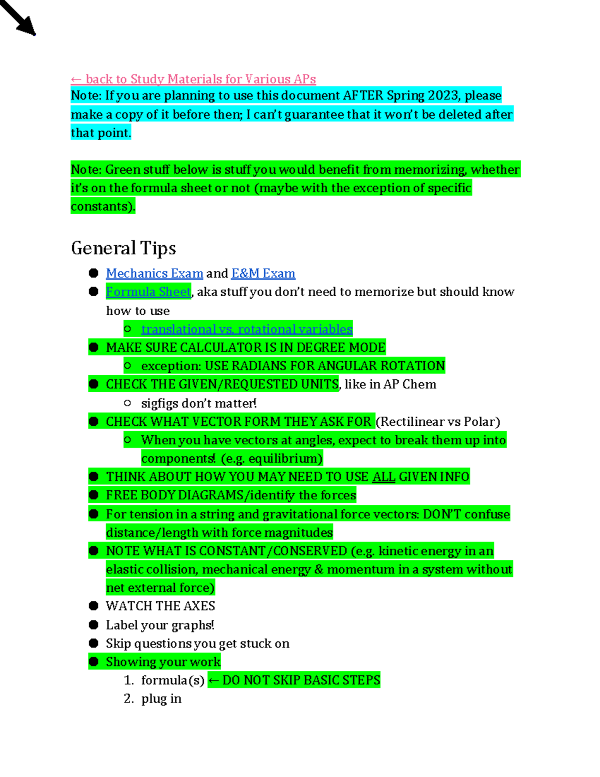 AP Physics C: Comprehensive Review Notes for Mechanics & E&M - Studocu