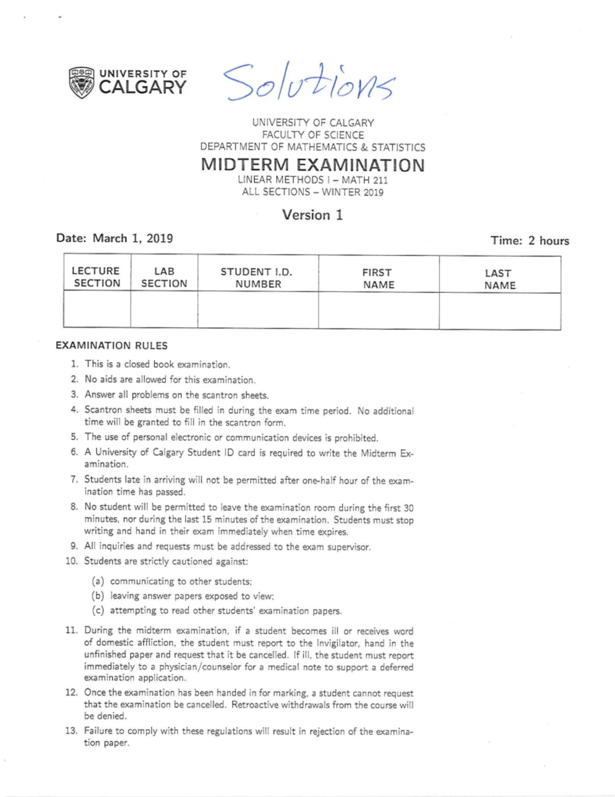 Old Midterm 2 Solutions (F2021) Written Exam Key - Studocu