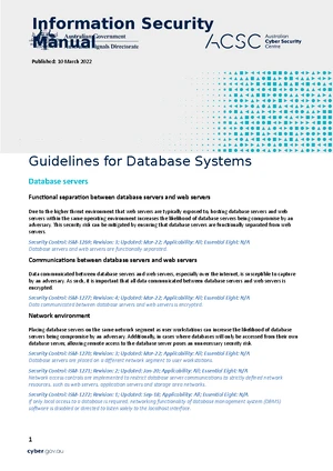 Database Security - Study Notes & Assignments - Studocu