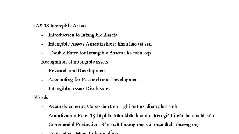 IAS 38 Intangible Assets: Overview and Key Concepts - Studocu