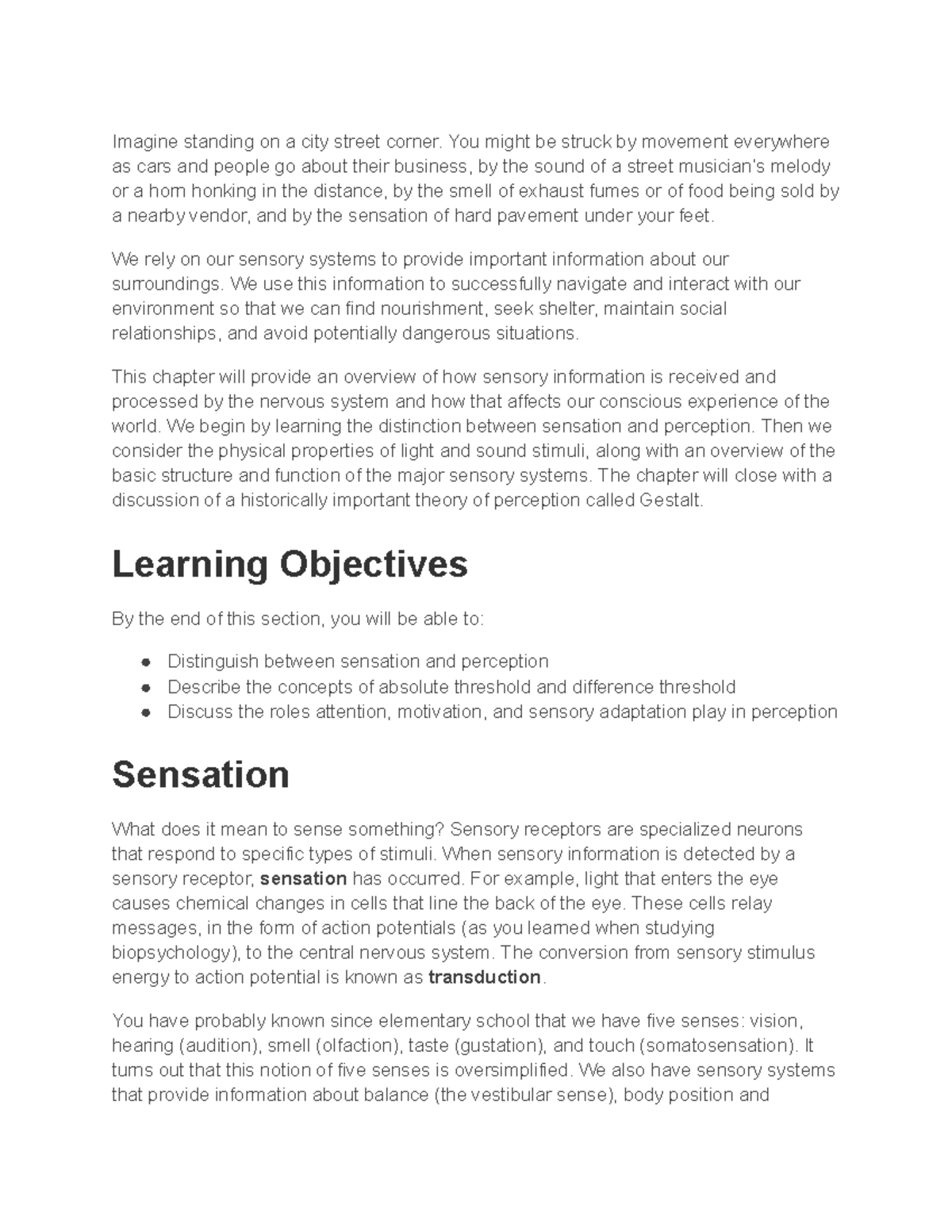 Sensation and Perception in Psychology: Visual & Auditory Systems ...