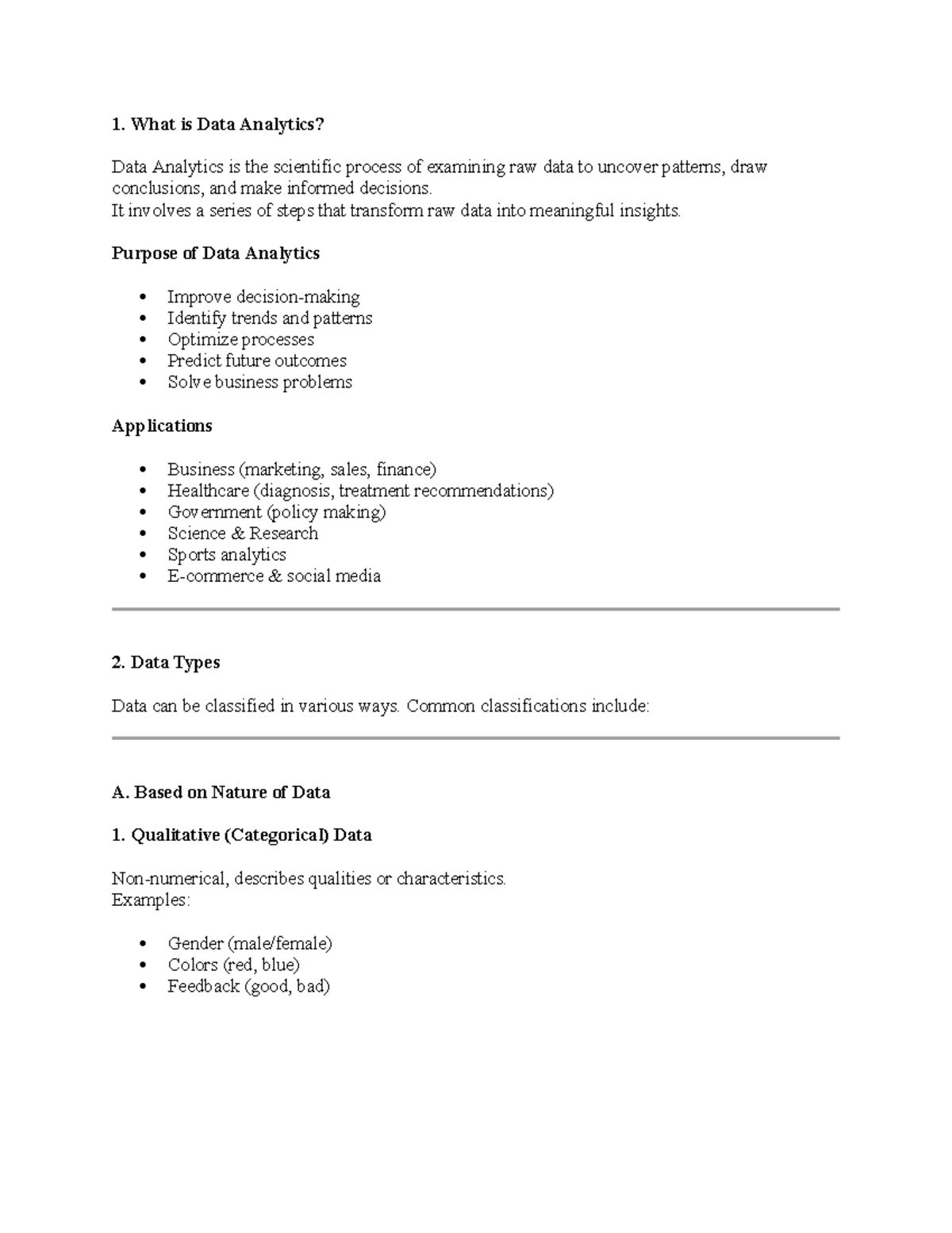 Data Analytics Notes: Understanding Concepts, Phases, and Applications ...