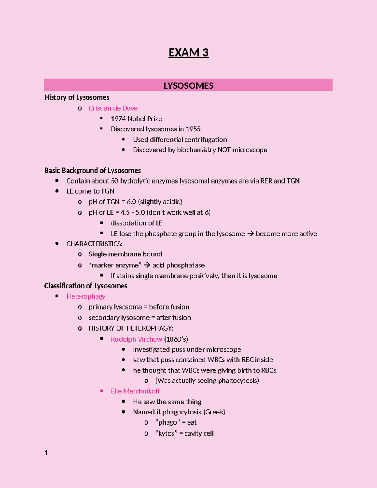 Lysosomes and Mitochondria Overview - Notes for BIO 311 Exam 3 - Studocu