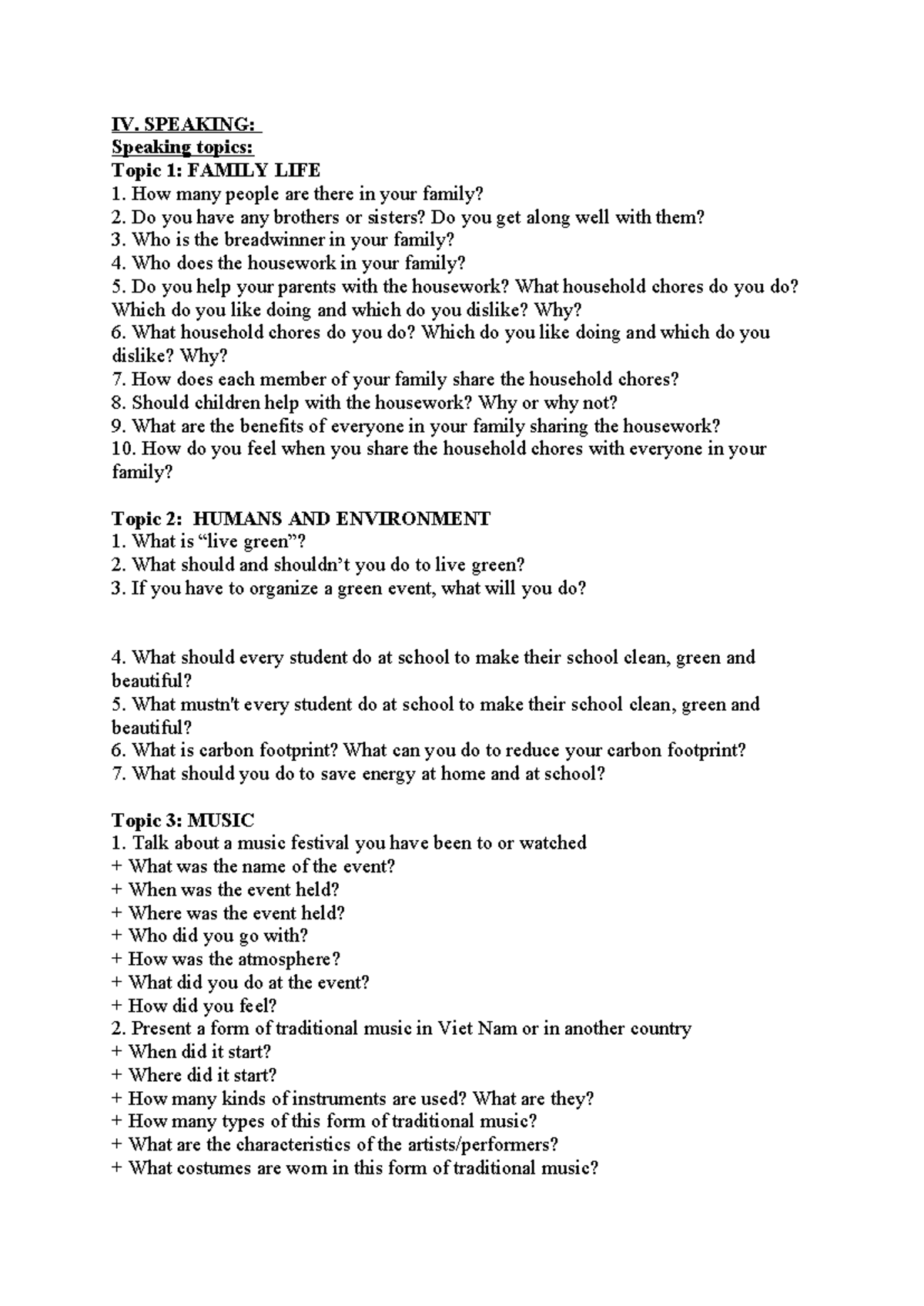 674943042 Speaking Topics for English 10: Global Success Guide - Studocu