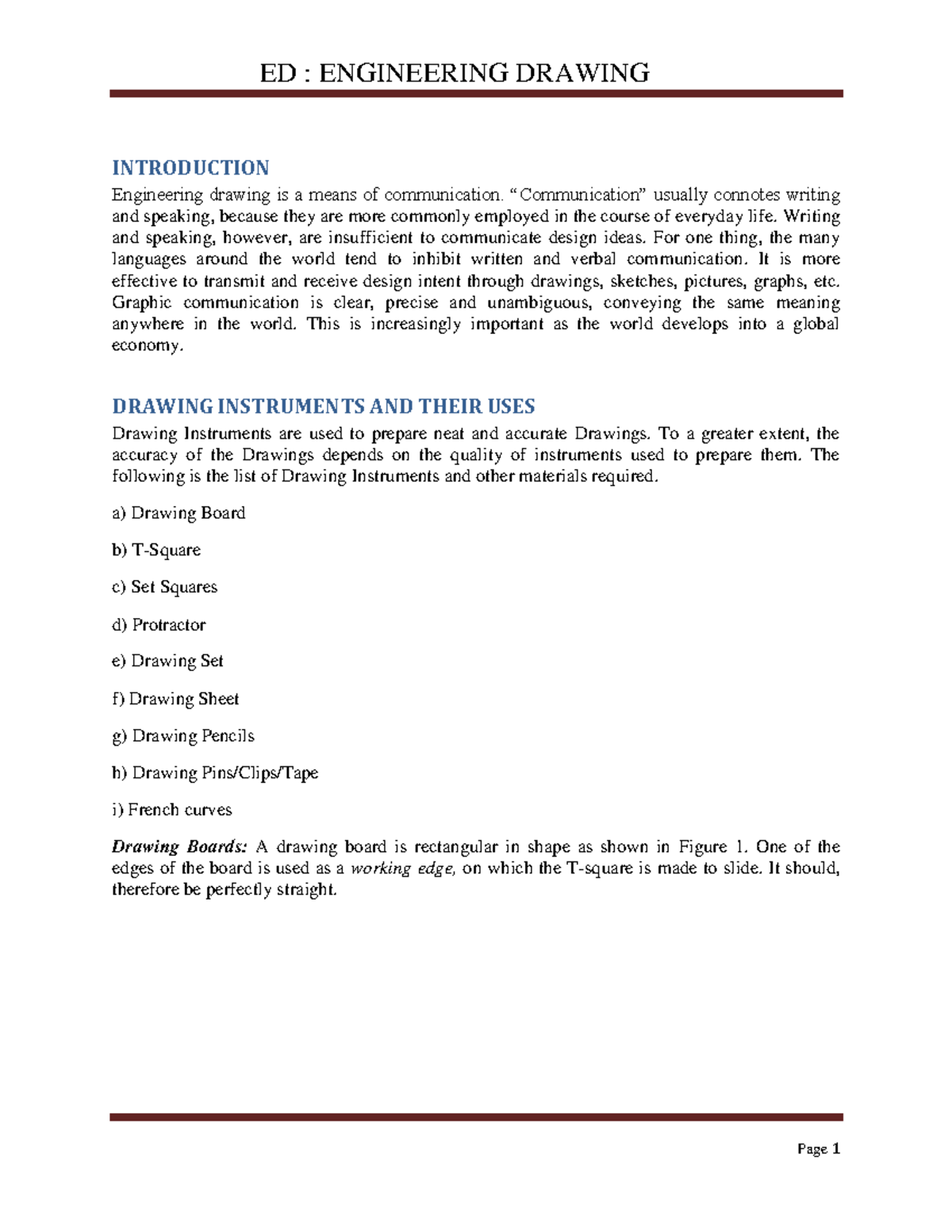ED: Engineering Drawing - Overview of Drawing Instruments and Uses ...