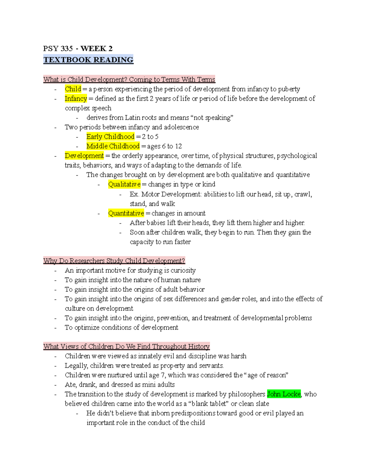 PSY 335 - WEEK 2 Notes - PSY 335 - WEEK 2 TEXTBOOK READING What is ...