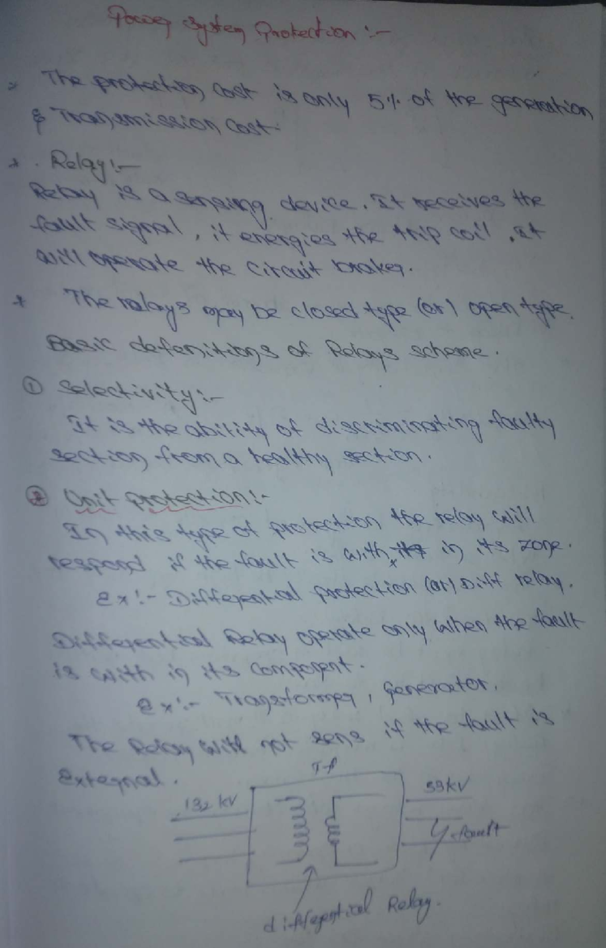 Power System Protection - Notes on Relay Types and Functions - Studocu