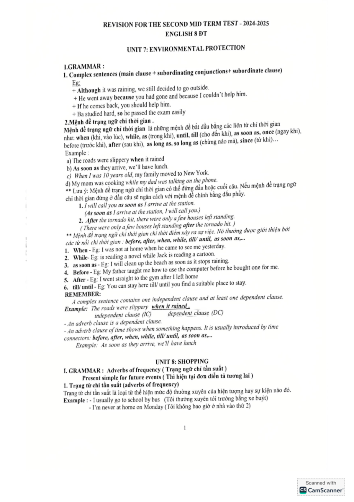 TA8 CVA Đại Trà - fdgdf gdfgdfgdf - REVISION FOR THE SECOND MID TERM ...