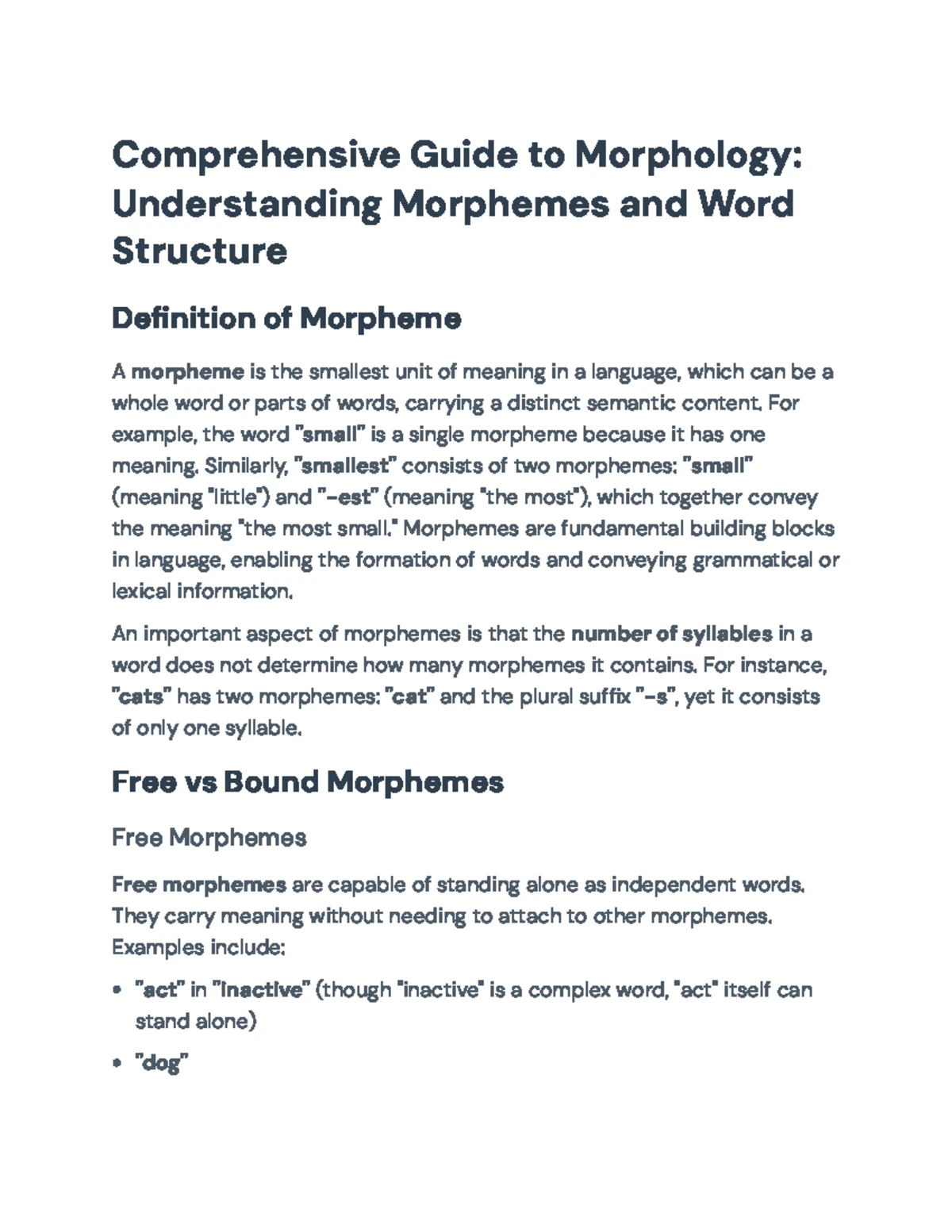 LIN 201: Understanding Morphology - Concepts & Applications - Studocu