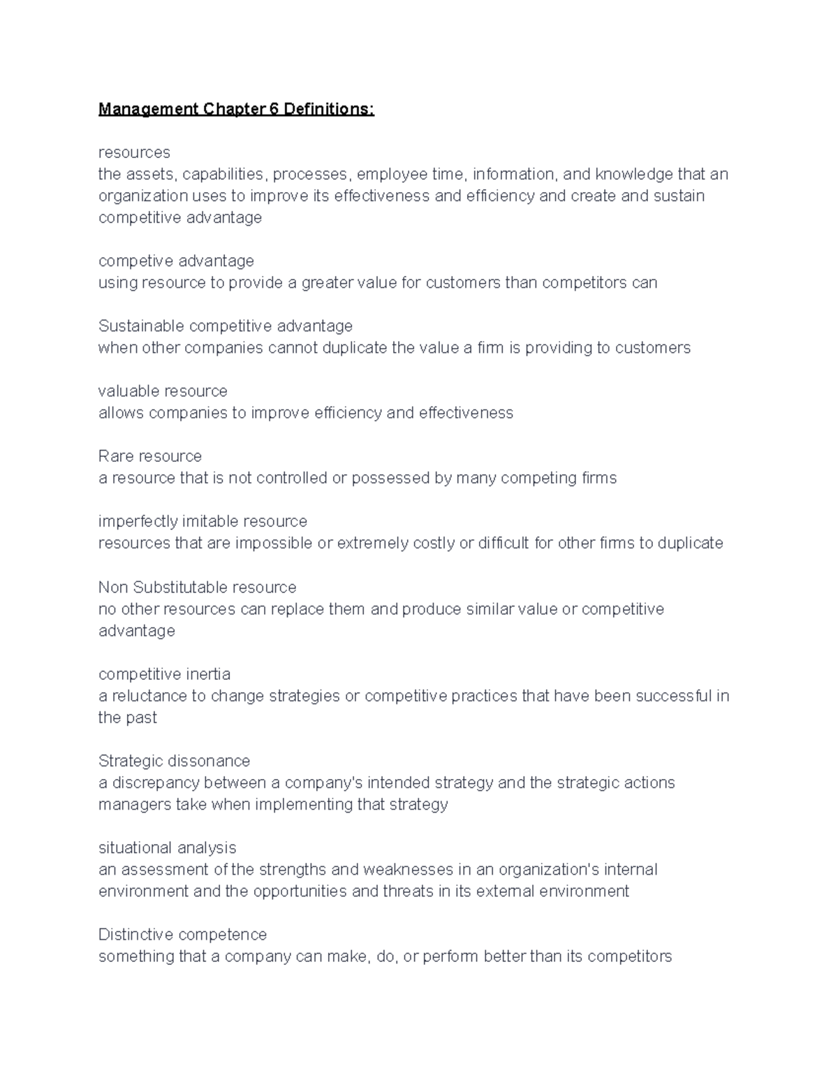 Management MGT 101 Chapter 6 Key Definitions and Concepts - Studocu