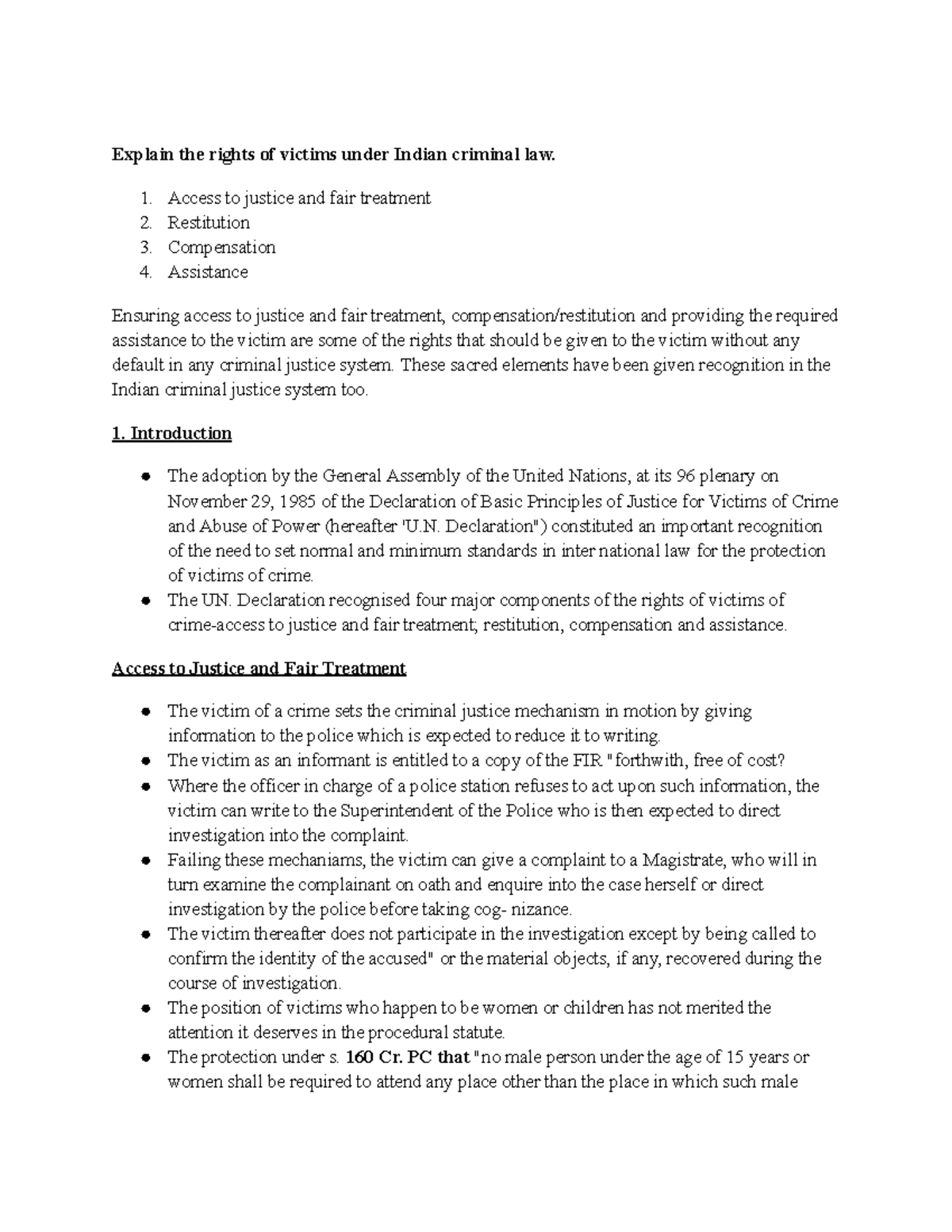 Rights of Victims in Indian Criminal Law: Access to Justice ...
