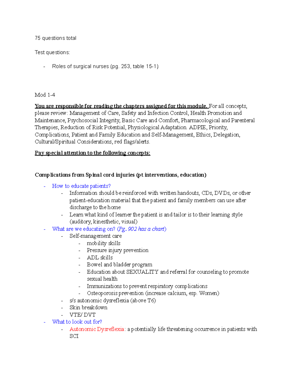 MDC4 Exam 1 Nursing Concepts and Key Interventions Guide - Studocu