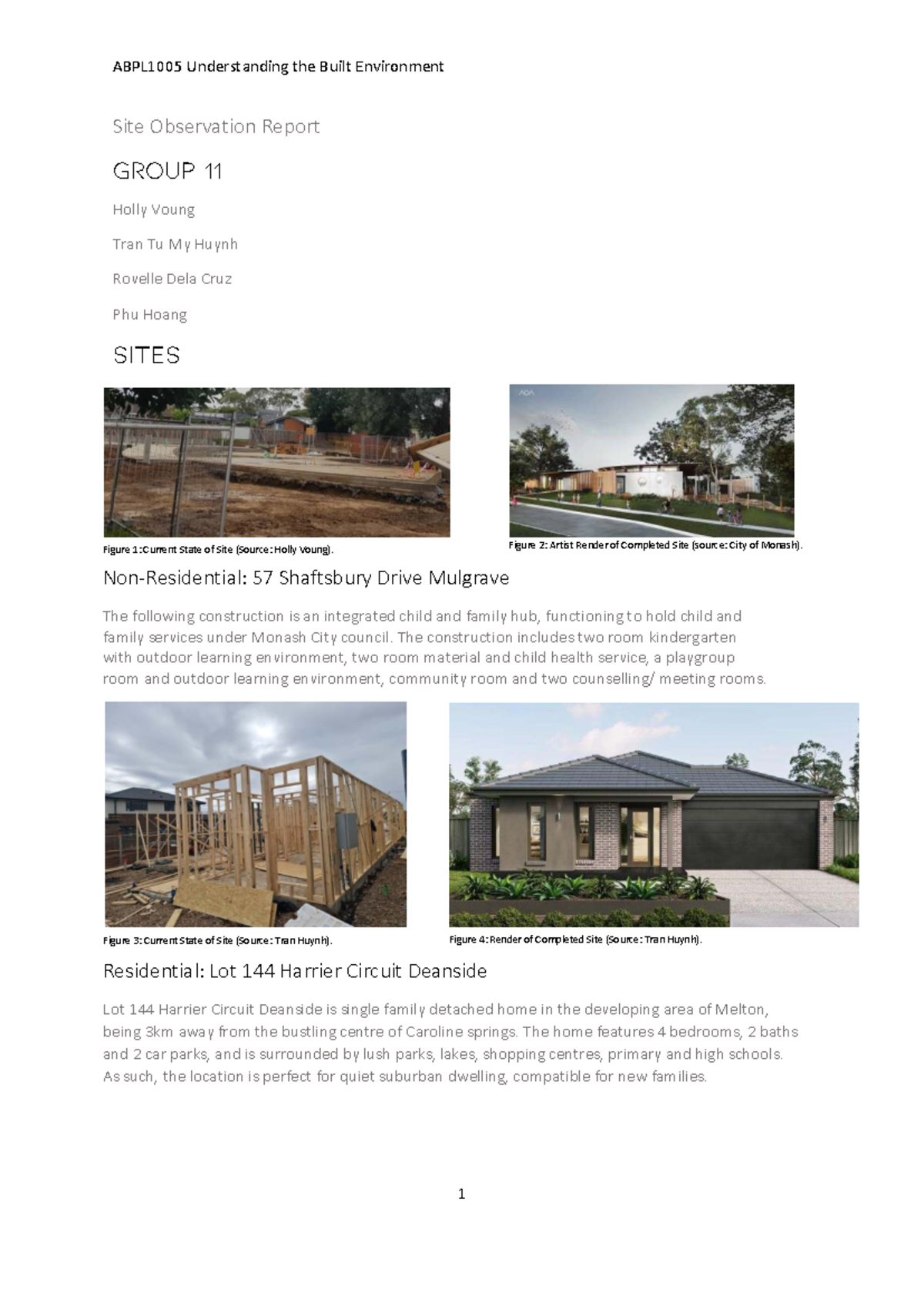 ABPL1005 Site Observation Report: Understanding the Built Environment ...