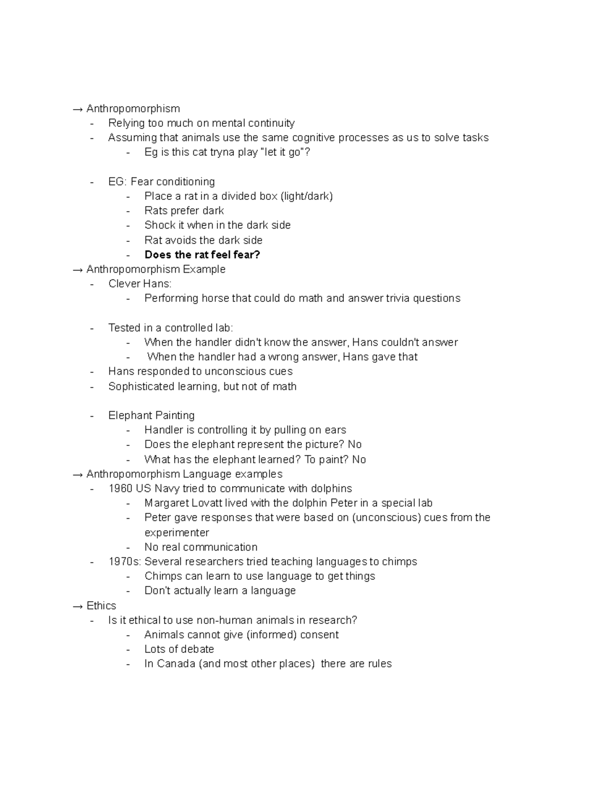 PS261 Week 1: Cognitive Processes in Animal Behavior and Learning - Studocu