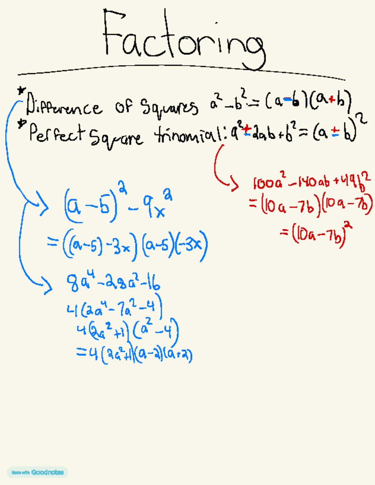 Math 2 - Nothing - Economics 2176F/G -Factoring Difference of Squares a ...