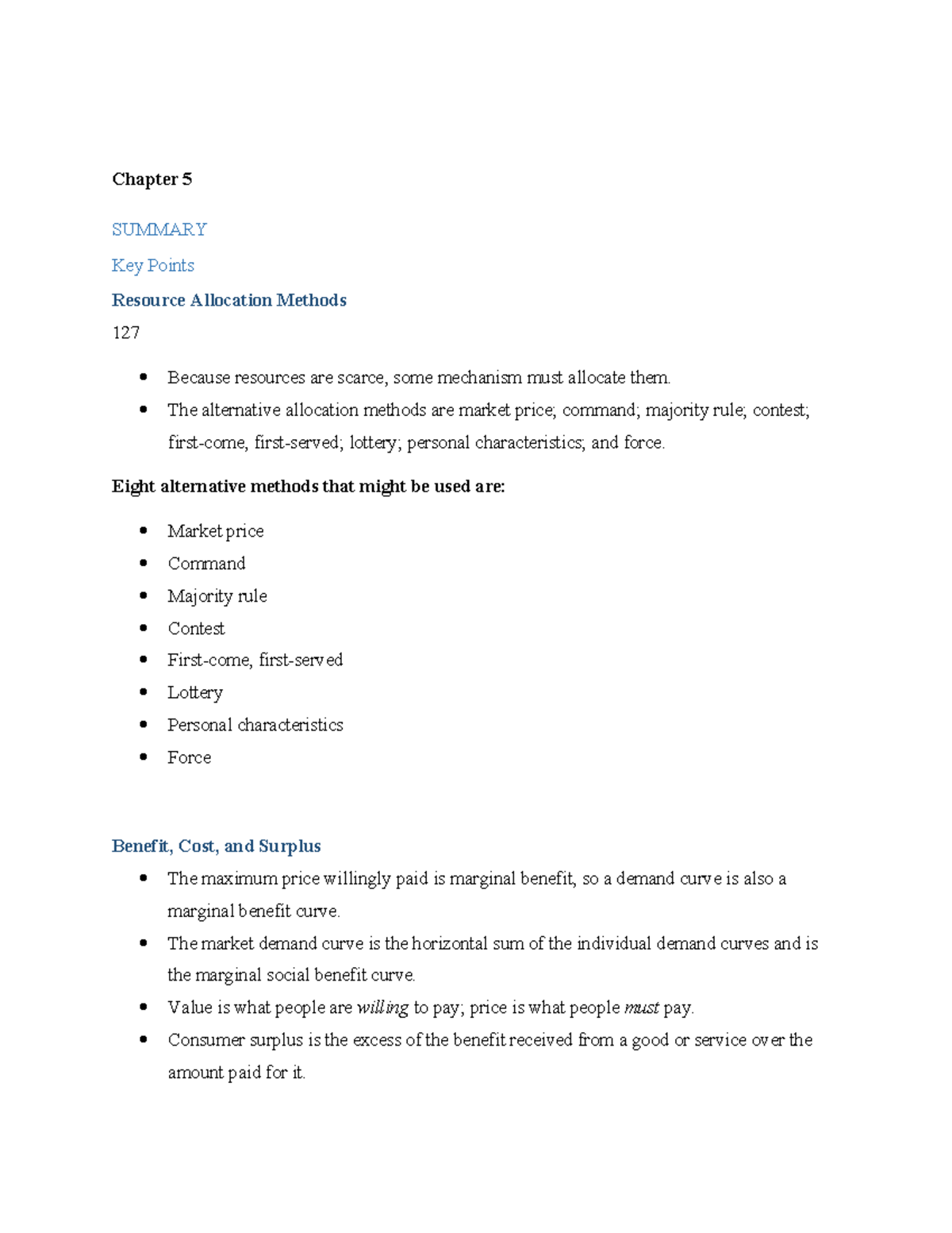 Econ 101: Chapter 5 & 6 Summary and Key Concepts Notes - Studocu