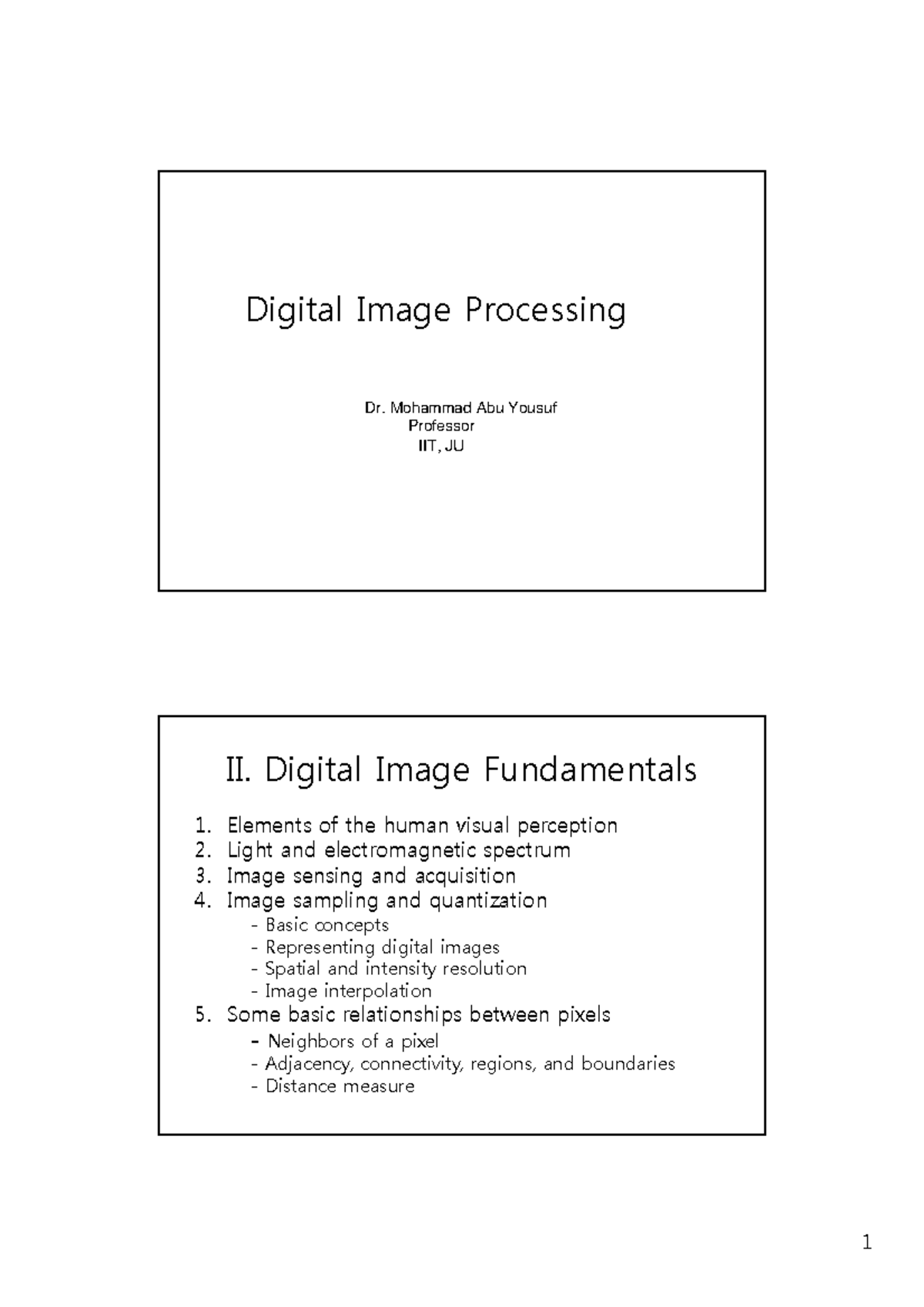 DIP Lecture 2: Fundamentals of Digital Image Processing Concepts - Studocu