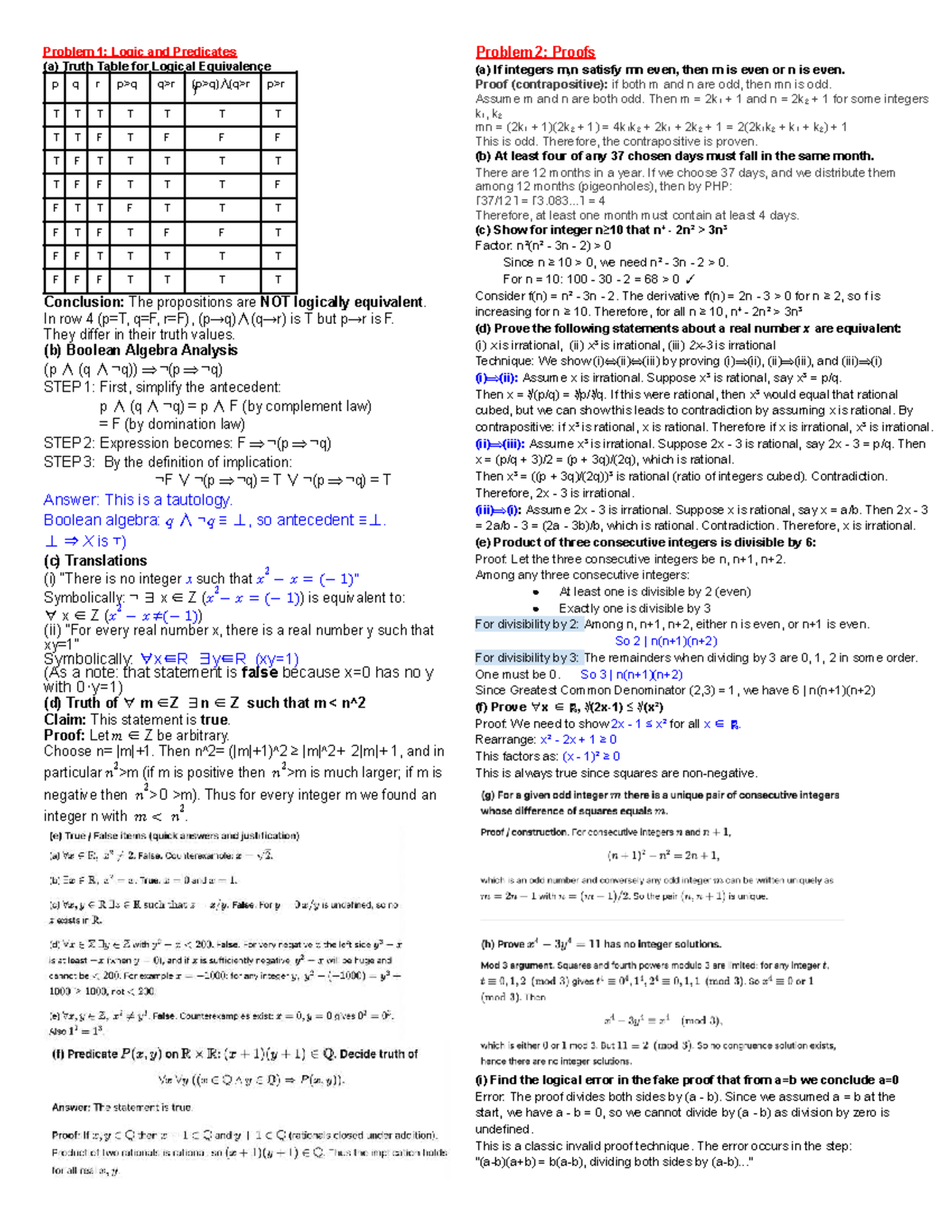 Discrete Math Midterm 2 Prep: Logic, Proofs, and Sets - Studocu
