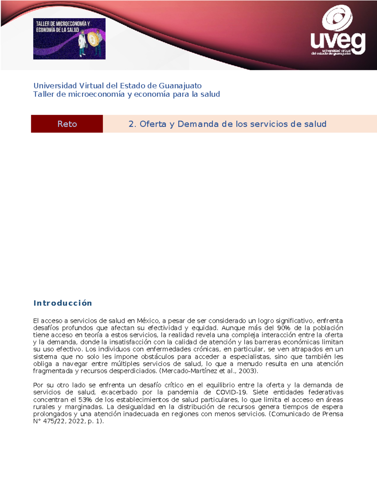 Economía - Reto 2: Oferta y Demanda en Servicios de Salud en México ...