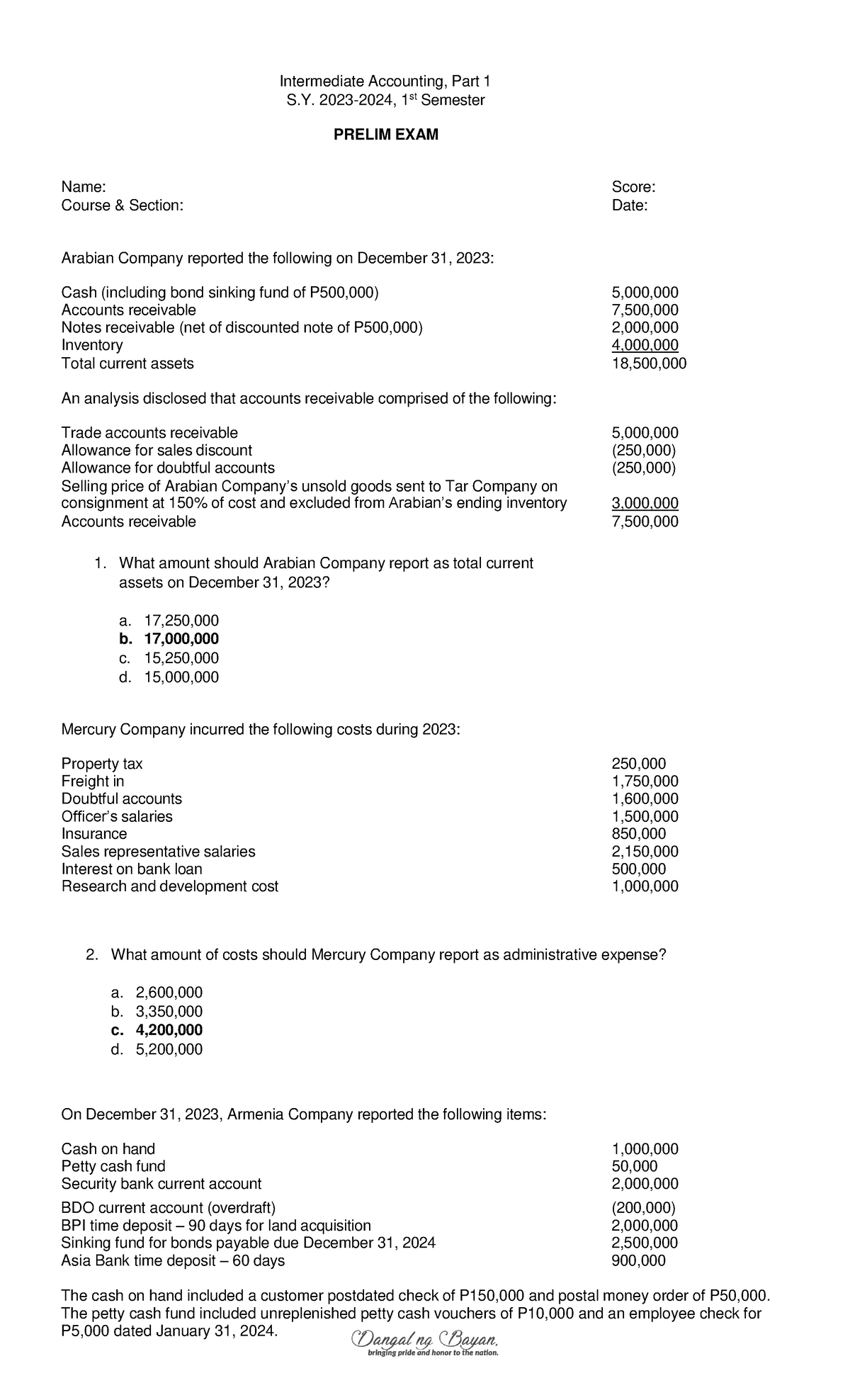 Intermediate Accounting S.Y. 1st Sem Prelim Exam Review Notes - Studocu