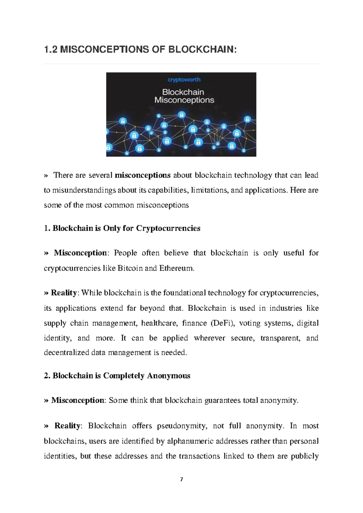 1.2 MISCONCEPTIONS OF BLOCKCHAIN: Understanding Common Myths - Studocu