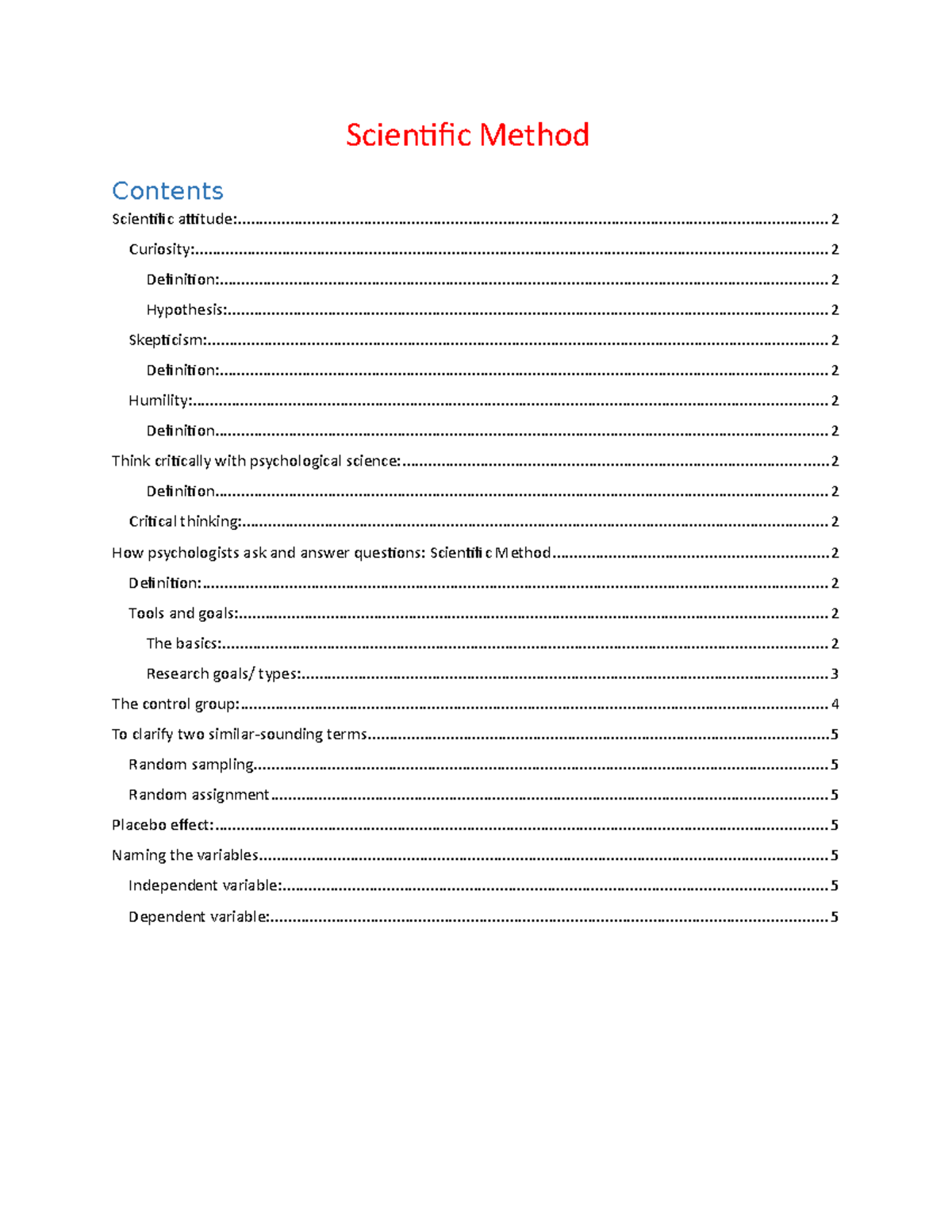 PSYC200; Summary of Chapter 1: The Scientific Method in Psychology ...