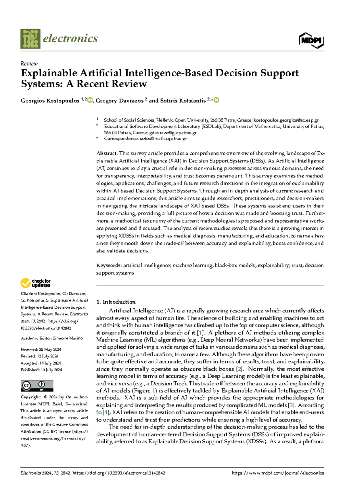 Electronics 2024: Comprehensive Review of Explainable AI in Decision ...
