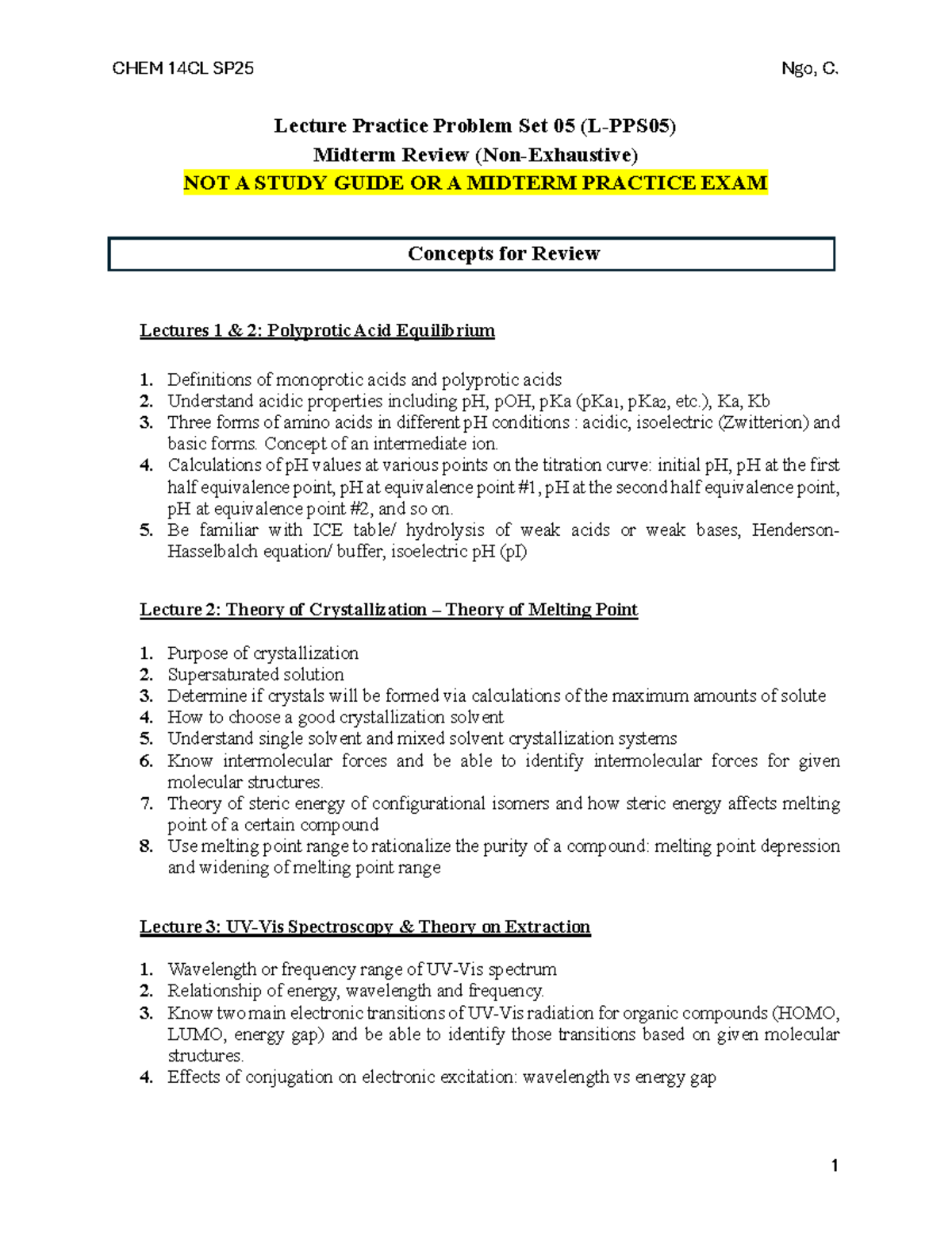 Midterm Review Practice Problems for CHEM 14CL SP25: Polyprotic Acids ...
