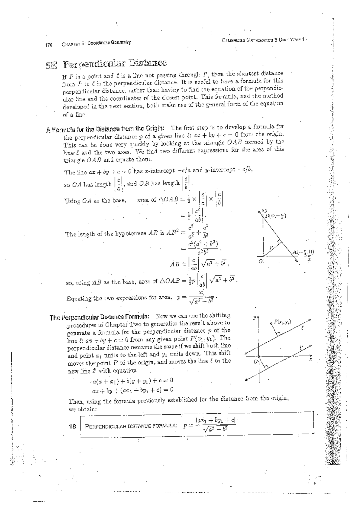 176 Mathematics 3 Year 11 5E: Perpendicular Distance in Geometry - Studocu