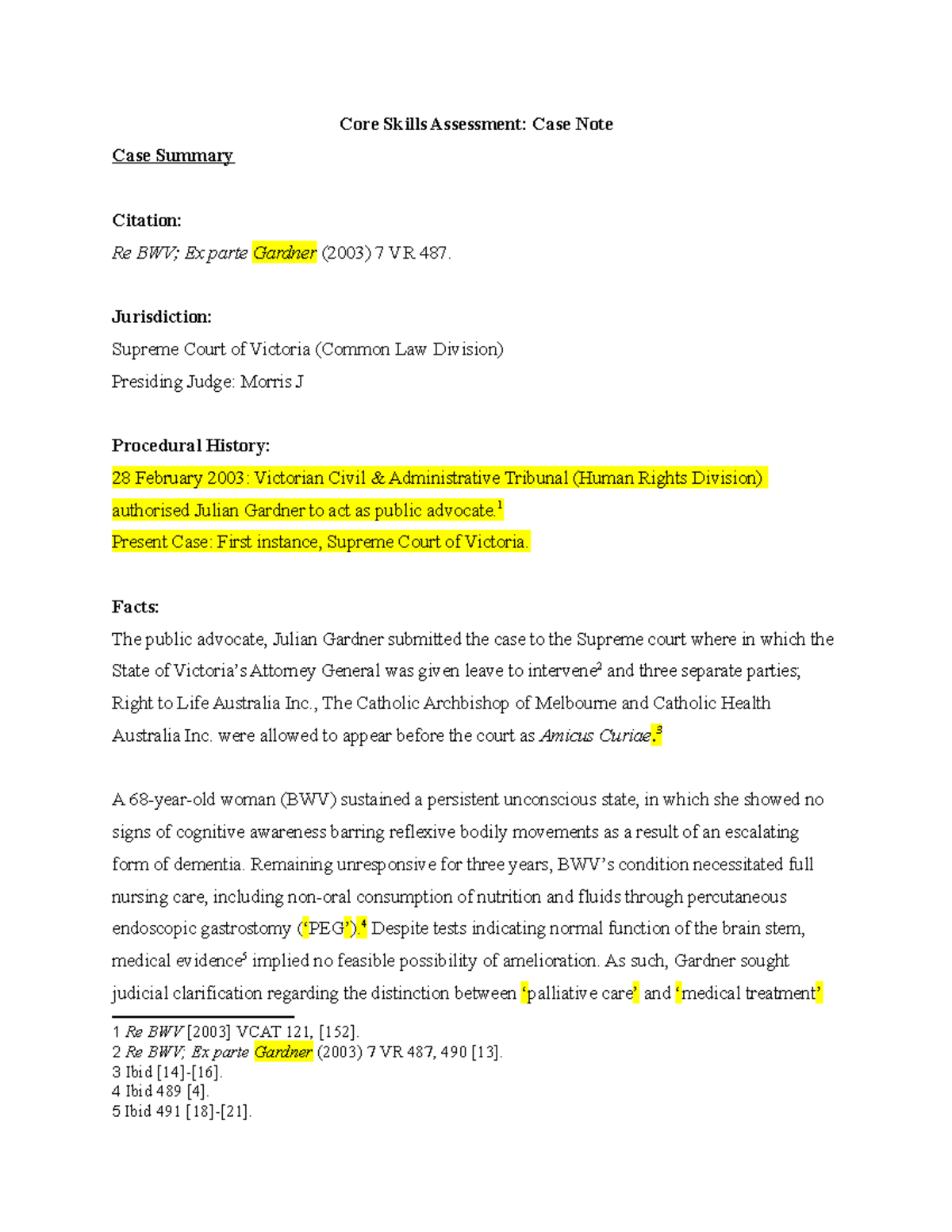 Core Skills Revised Assignment - 2019 - Core Skills Assessment: Case ...