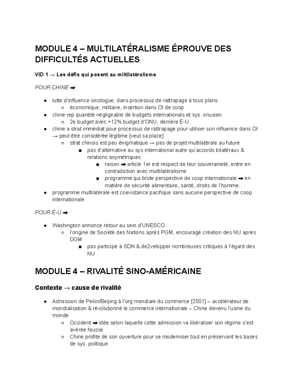 POL1502 - Multilatéralisme et Défis de la Chine dans l'Ordre Mondial ...