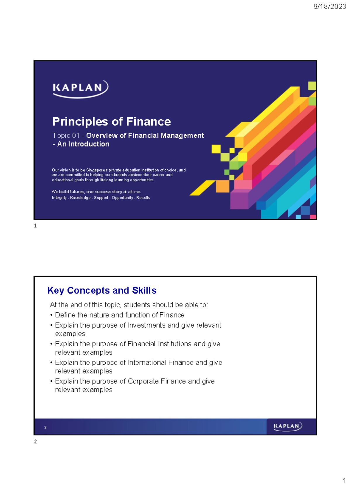 POF 101: Overview of Financial Management Principles and Key Concepts ...