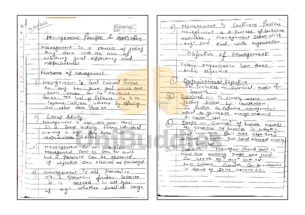 MPA Topper'S Notes - CLASSTIME Pg No. Date 5) Management is Continous ...
