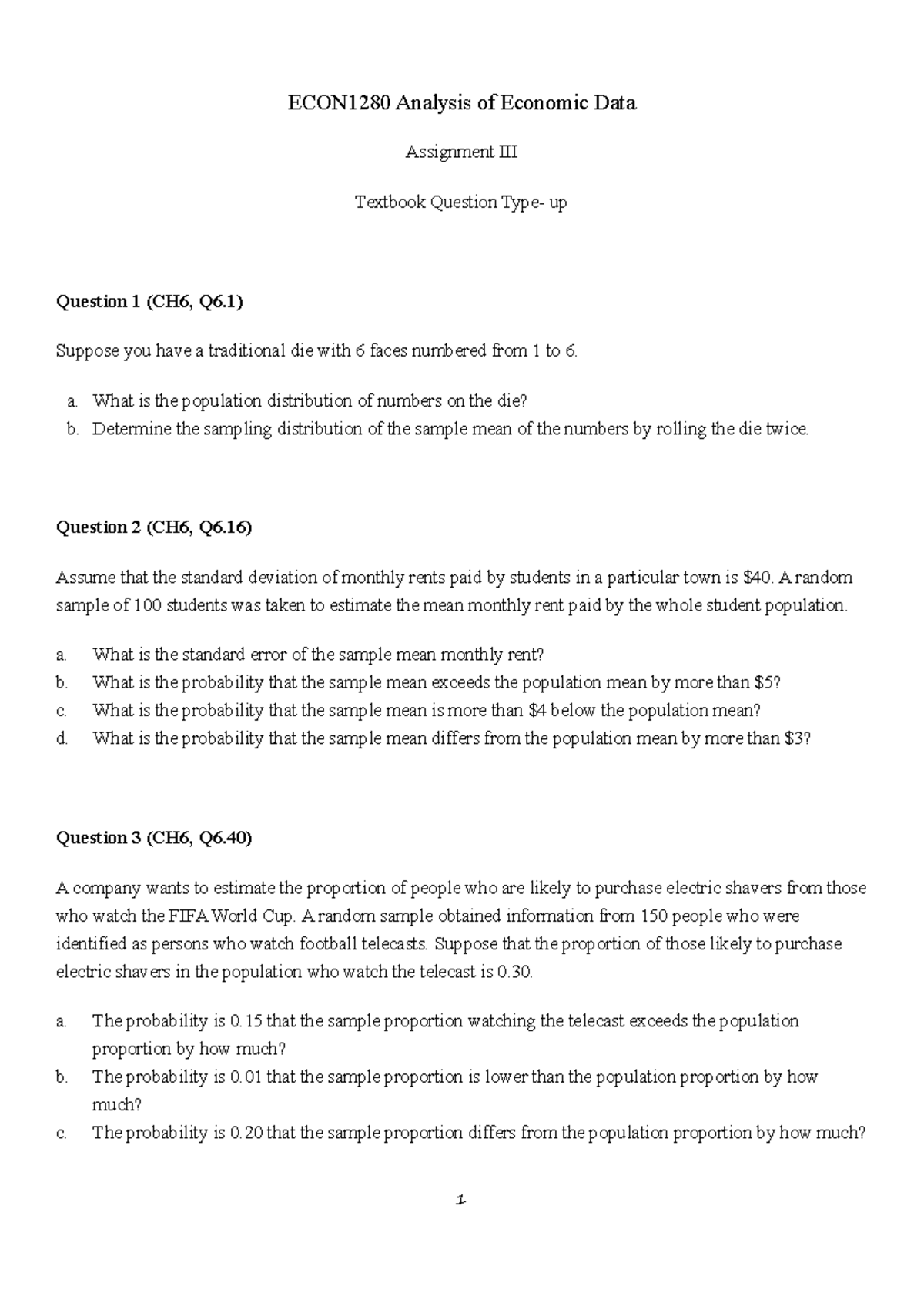 ECON1280 HW3 - Typed - ECON1280 Analysis of Economic Data Assignment ...