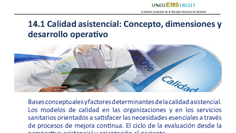 Calidad Asistencial: Conceptos y Modelos de Mejora Continua (Ccc39250 ...