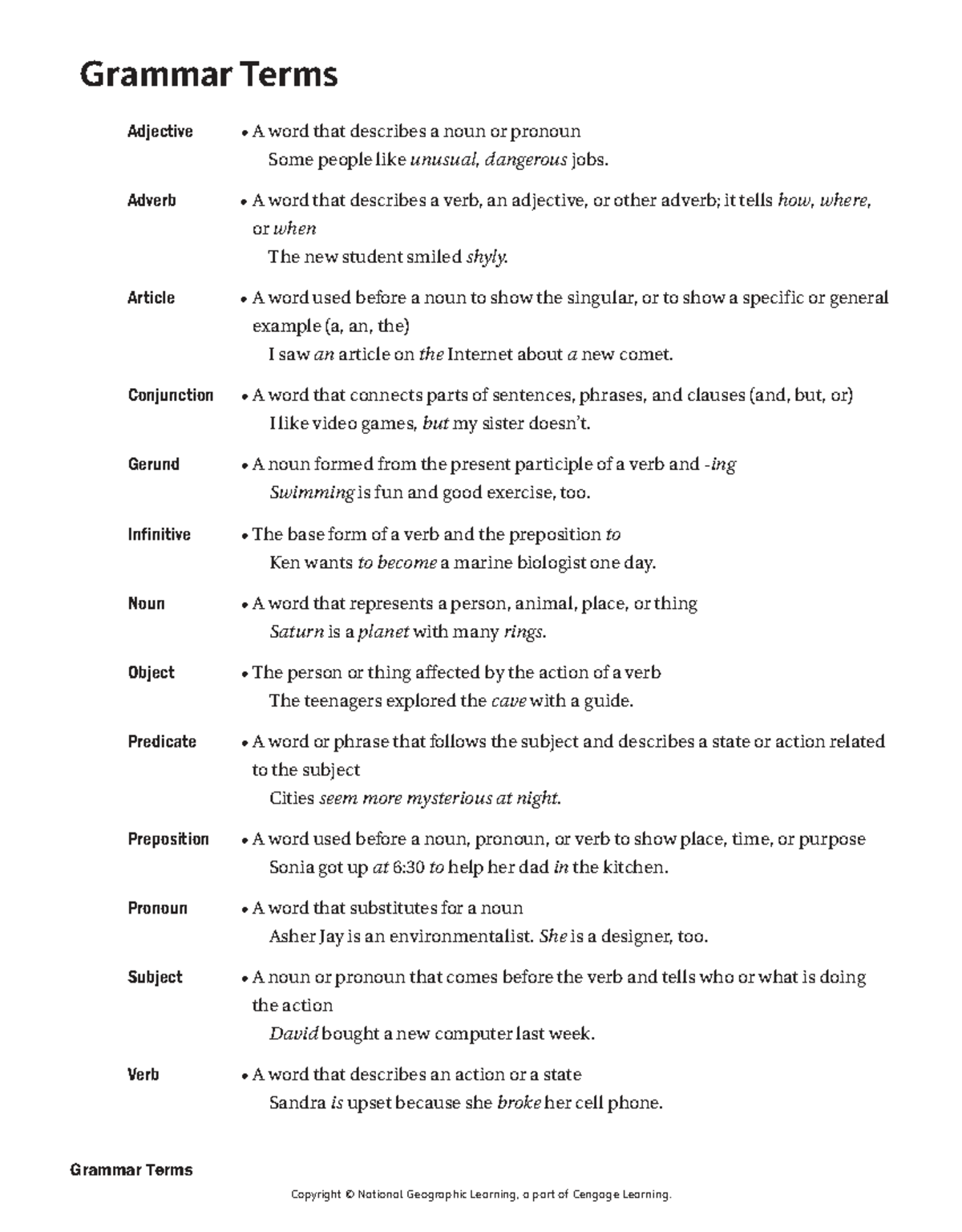 Owi Grammar Terms: Key Definitions and Examples for Understanding - Studocu