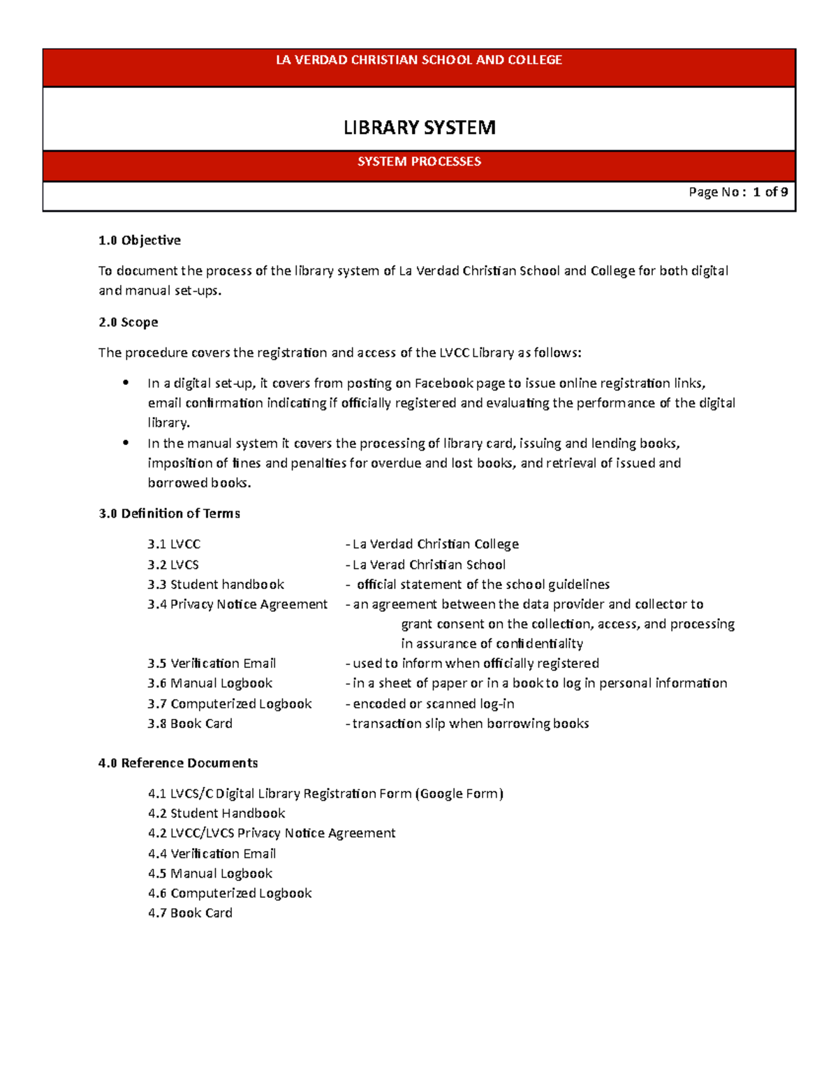 ISO Standards & Procedures for Library System at LVCC - Studocu